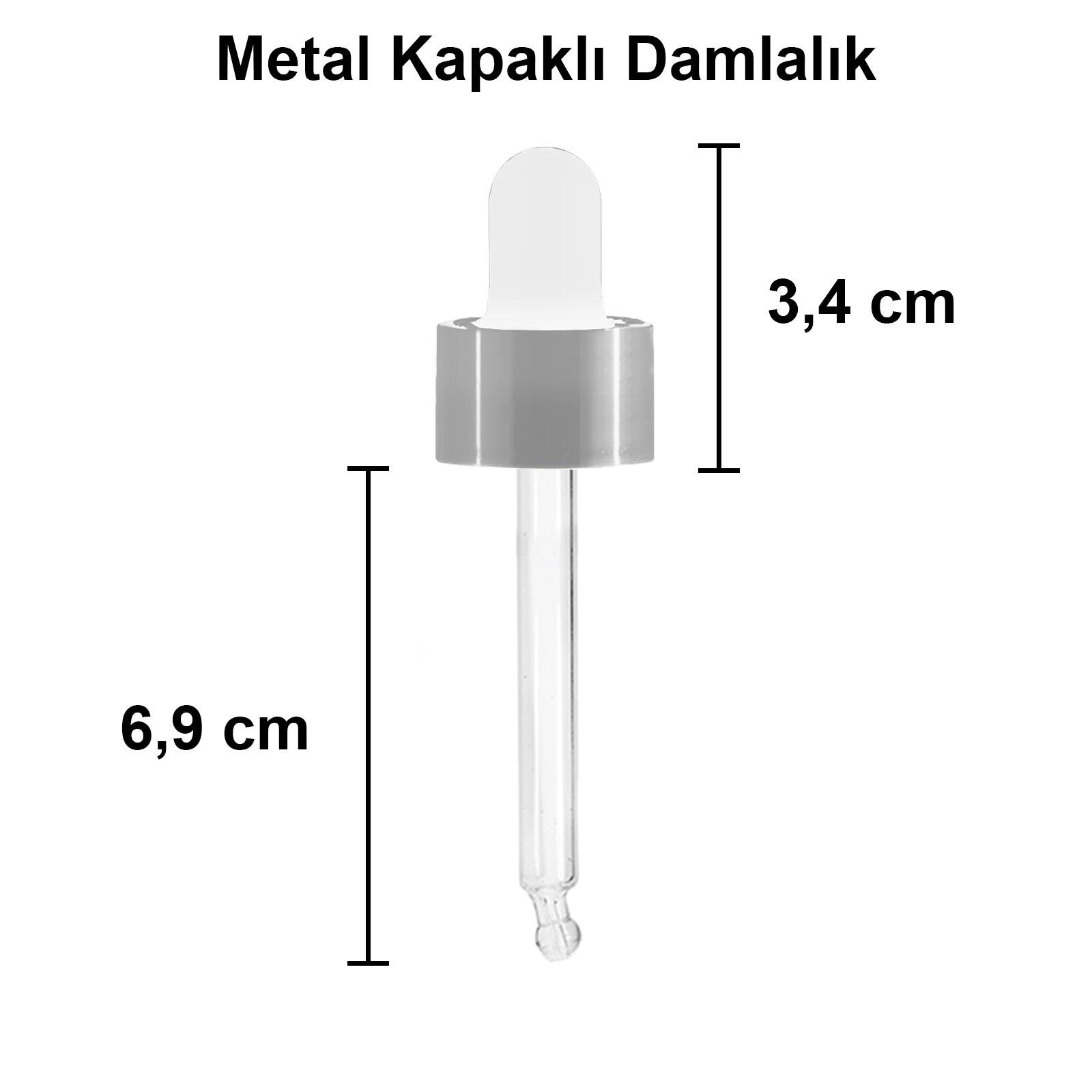 50cc Metal Damlalıklı Şeffaf Cam Şişe