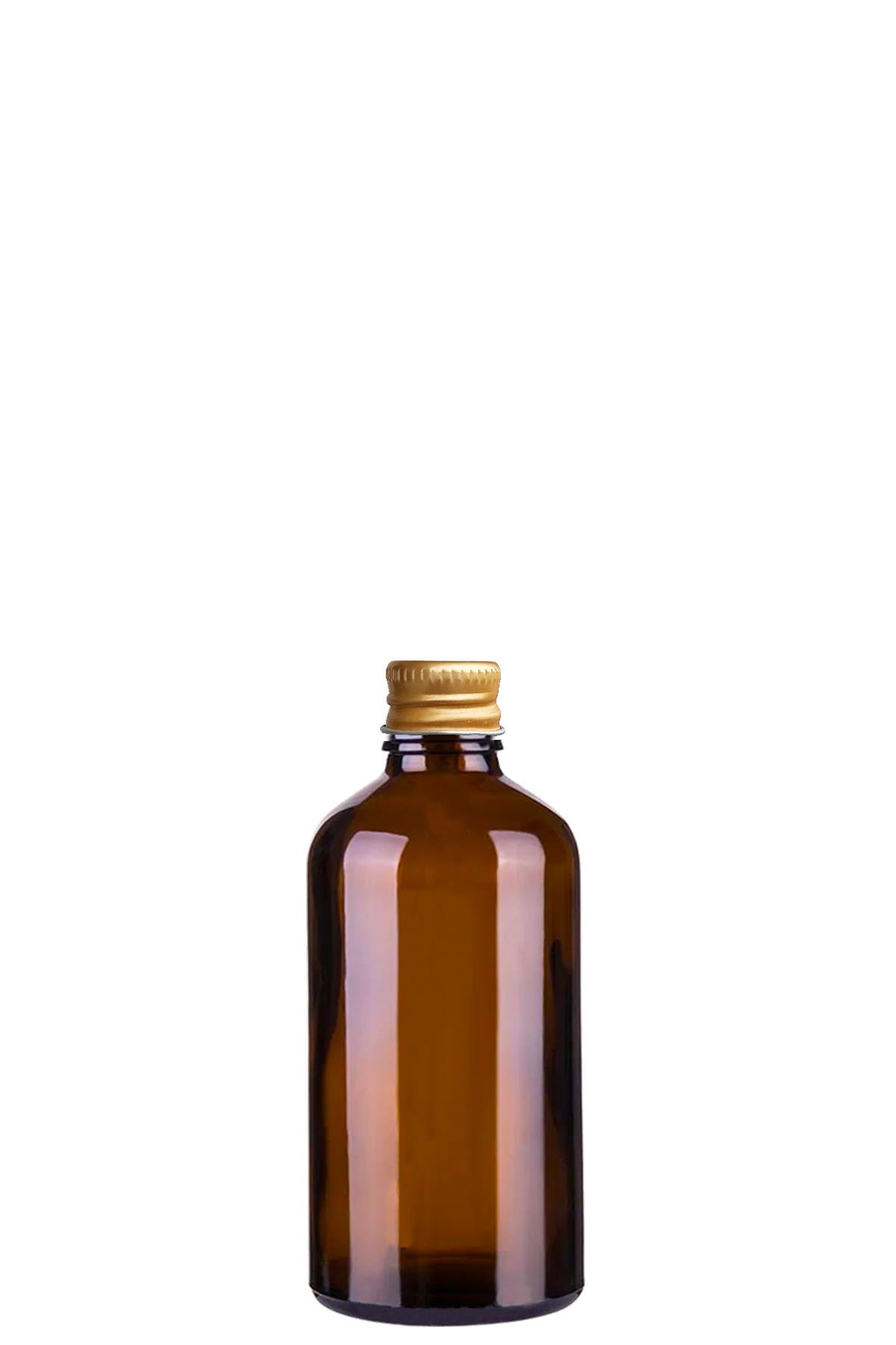 50cc Metal Kapaklı Amber Cam Şişe