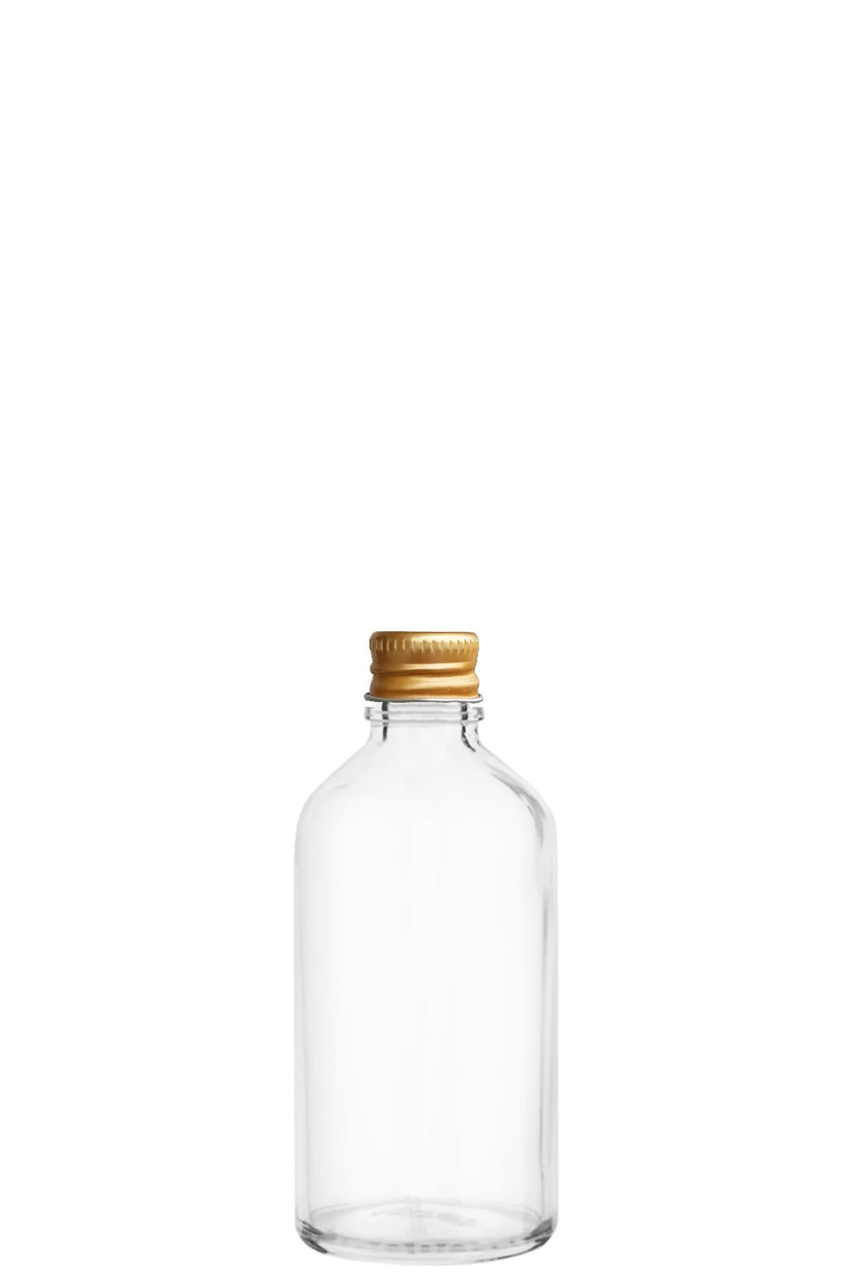 50cc Metal Kapaklı Şeffaf Cam Şişe