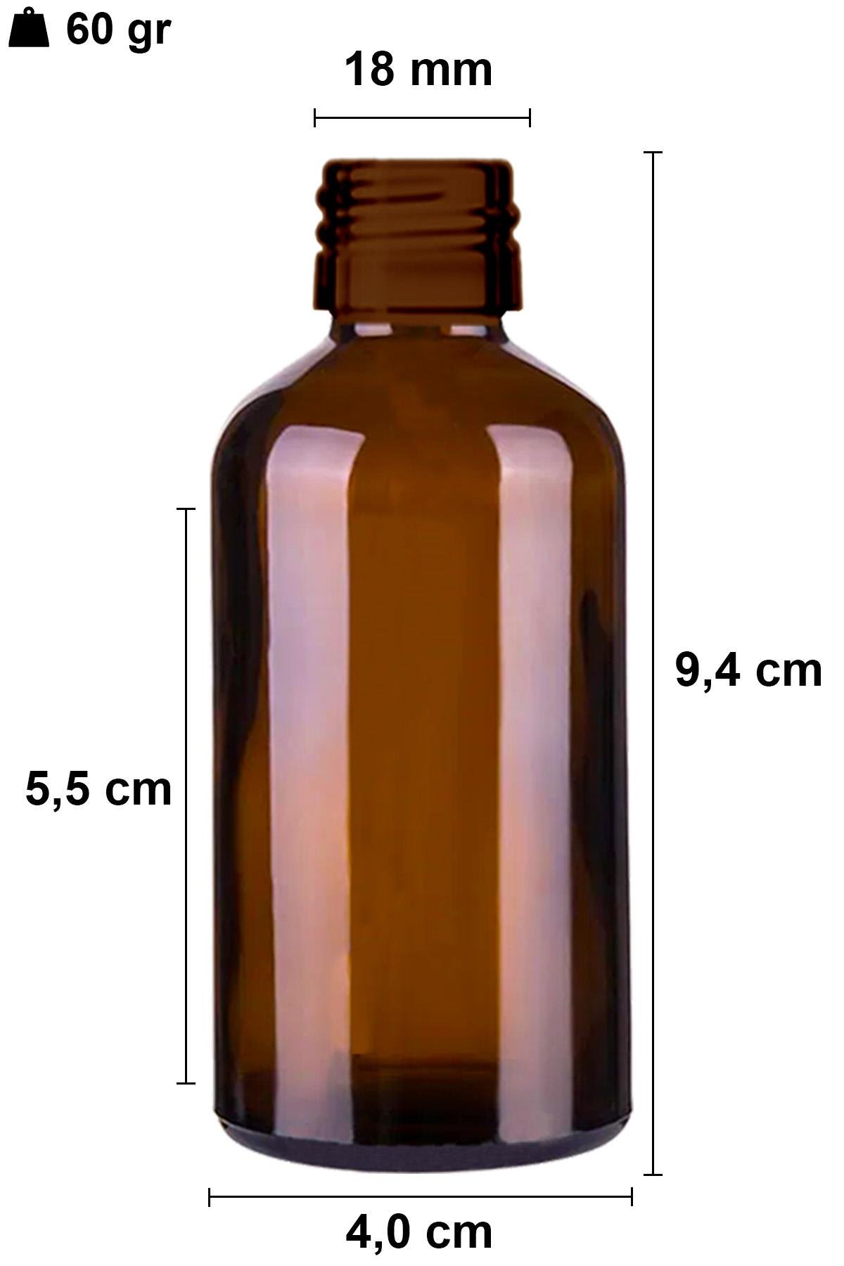 50cc Siyah Çelik Roll On Amber Cam Şişe