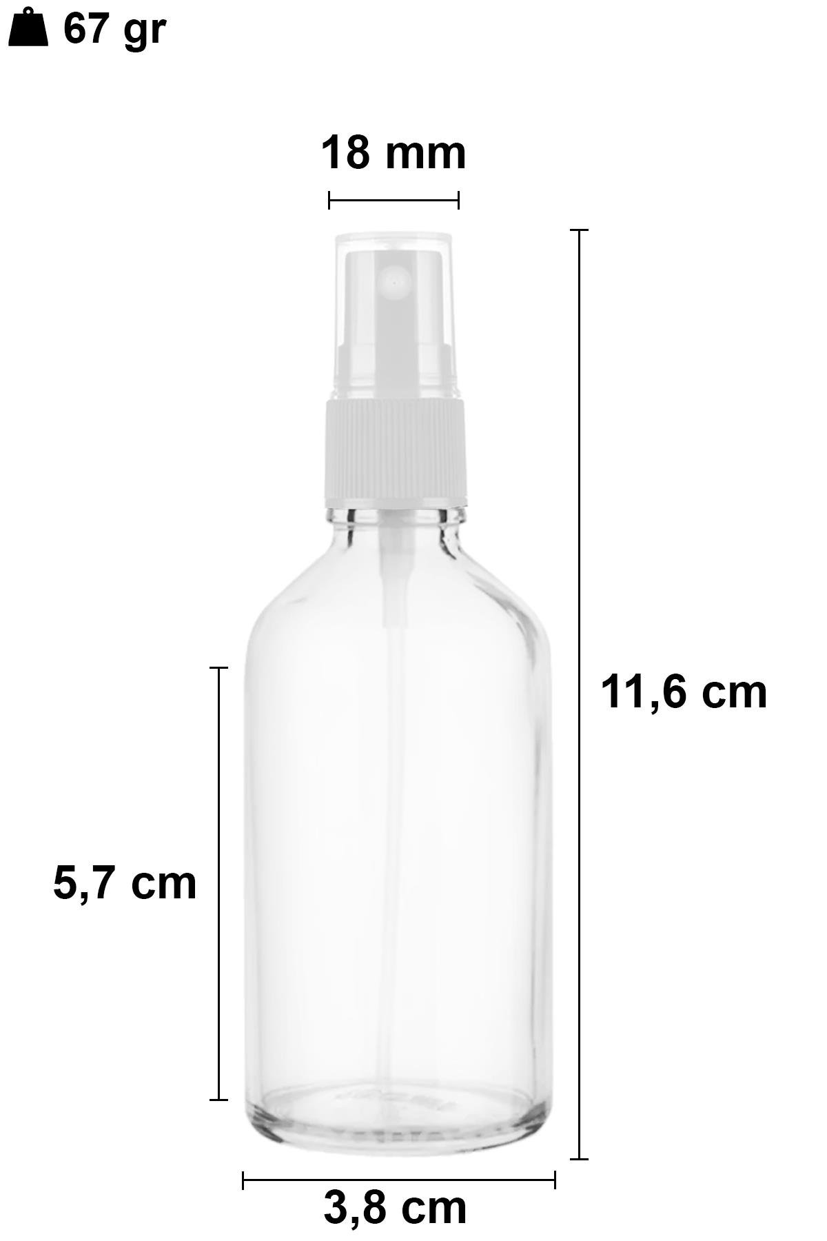 50cc Spreyli Şeffaf Cam Şişe