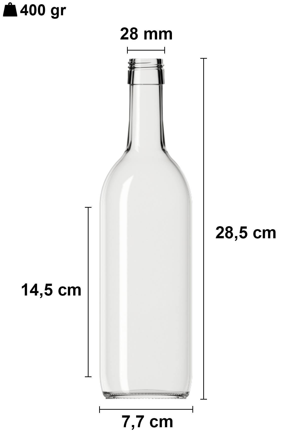 750cc Plastik Kapaklı Şeffaf Meşrubat Cam Şişe
