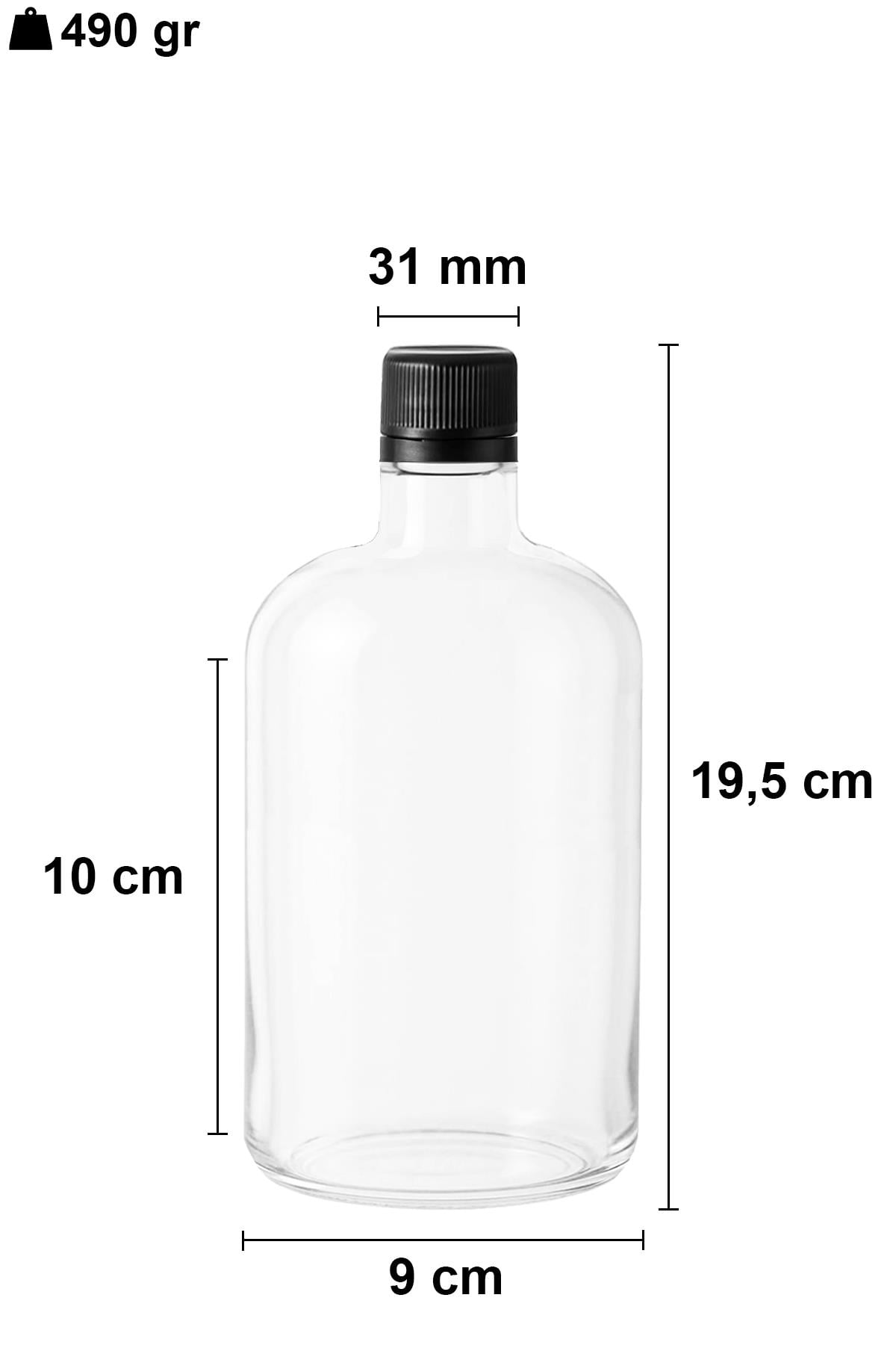 750cc Şeffaf Tombul Yuvarlak Cam Şişe Kapaklı