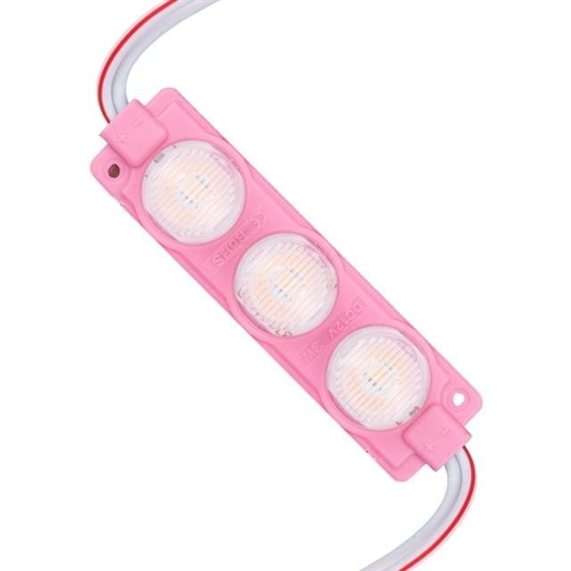 12 Volt 3 Watt Pembe LED Modül - 74x20 mm - 3030 Çip