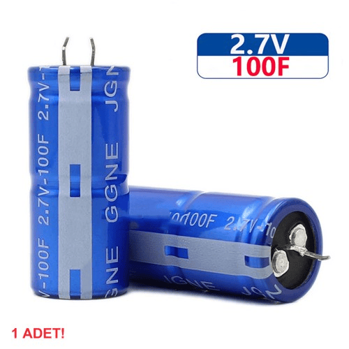 2.7V 100F Süper Kapasitör 22x45mm