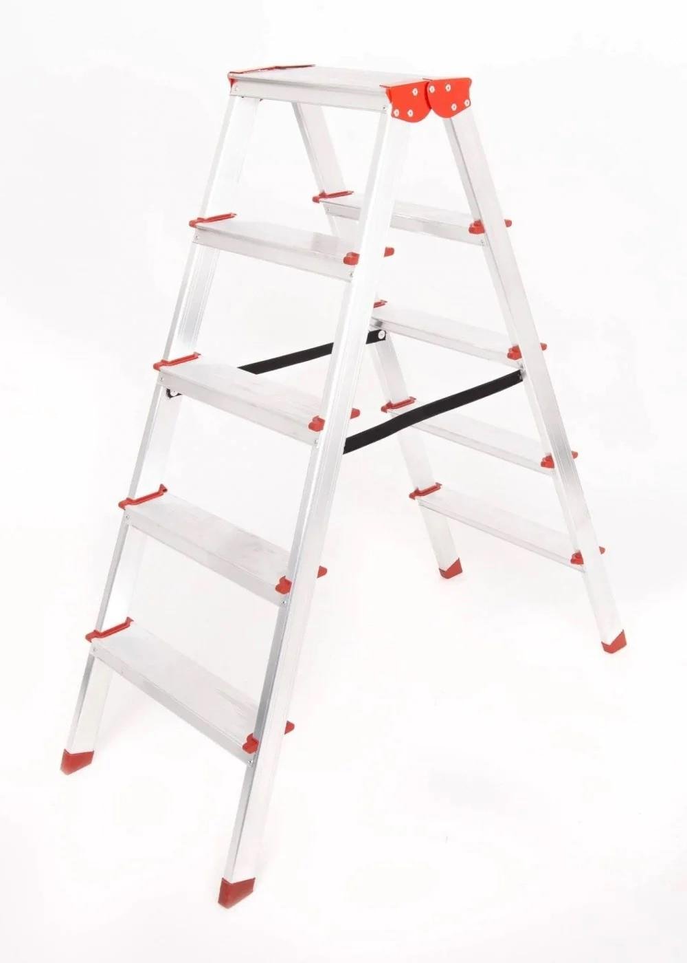 A Tipi 5 Basamaklı Çift Çıkışlı Alüminyum Merdiven 109 Cm