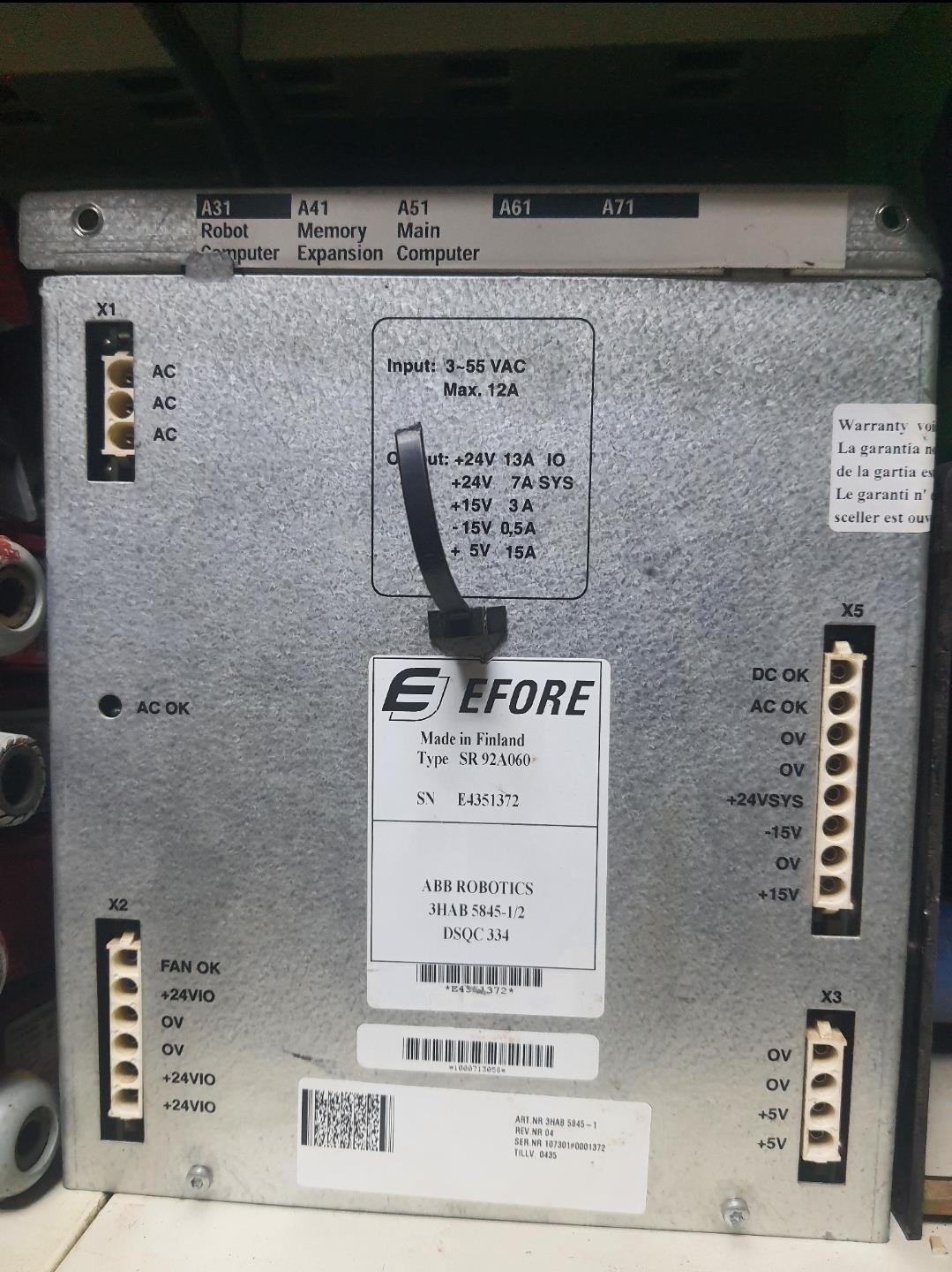 ABB DSQC 334 Robot Controller Power Supply – 3HAB5845-1/2