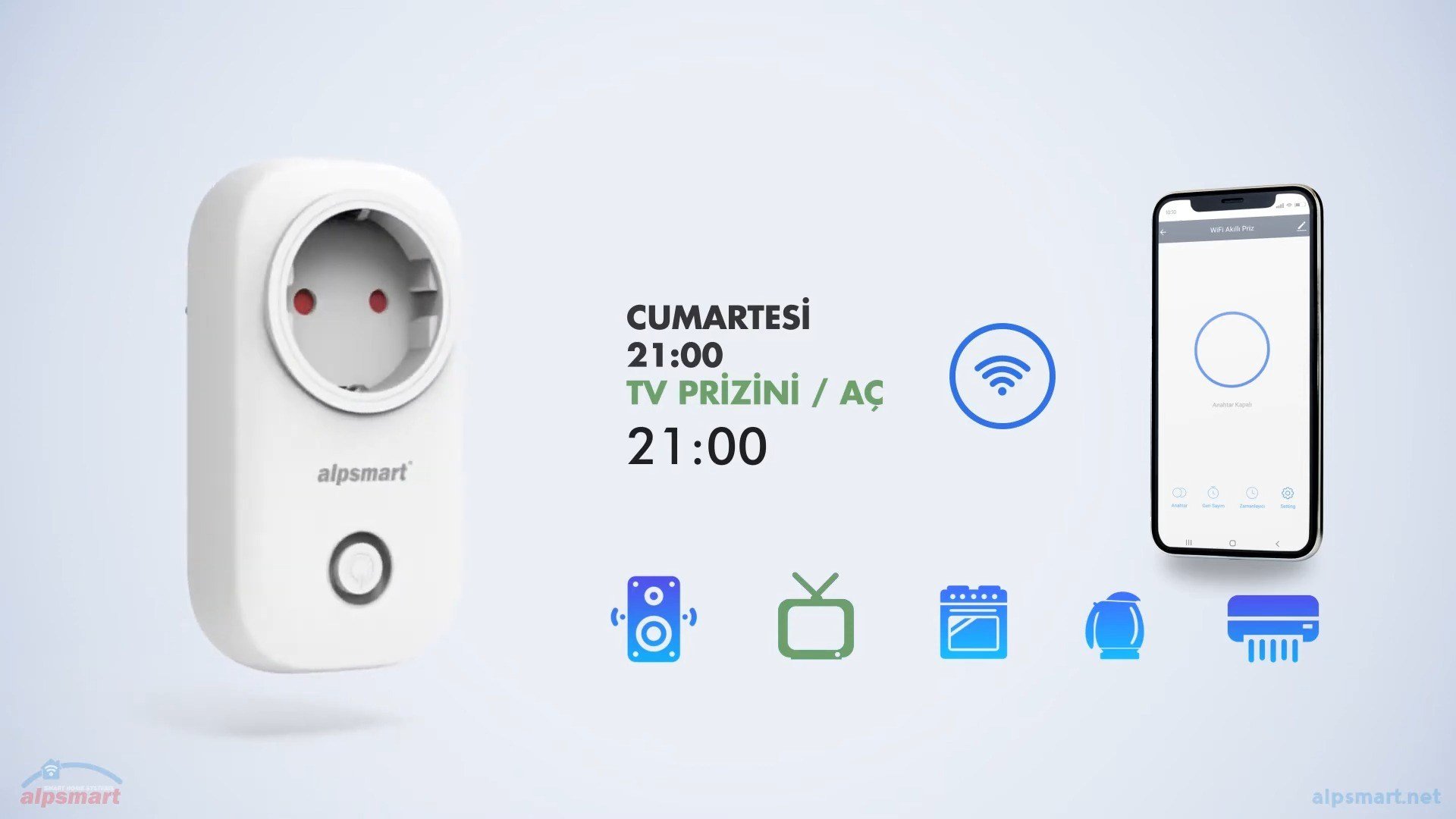 Alpsmart AS-816EU Akıllı Wi-Fi Priz 16A
