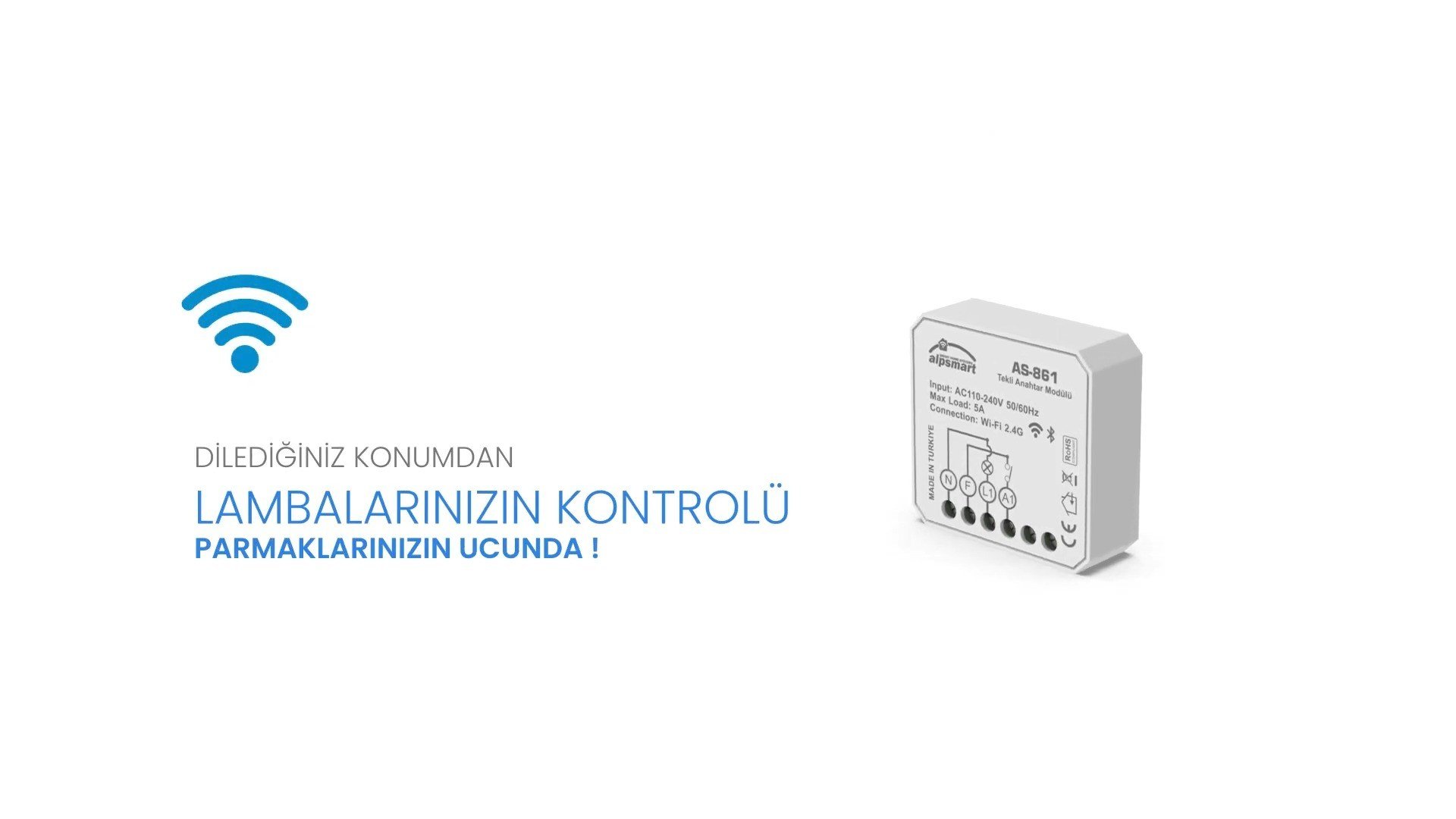Alpsmart  AS-862 Çiftli Akıllı Wi-Fi Anahtar Modülü