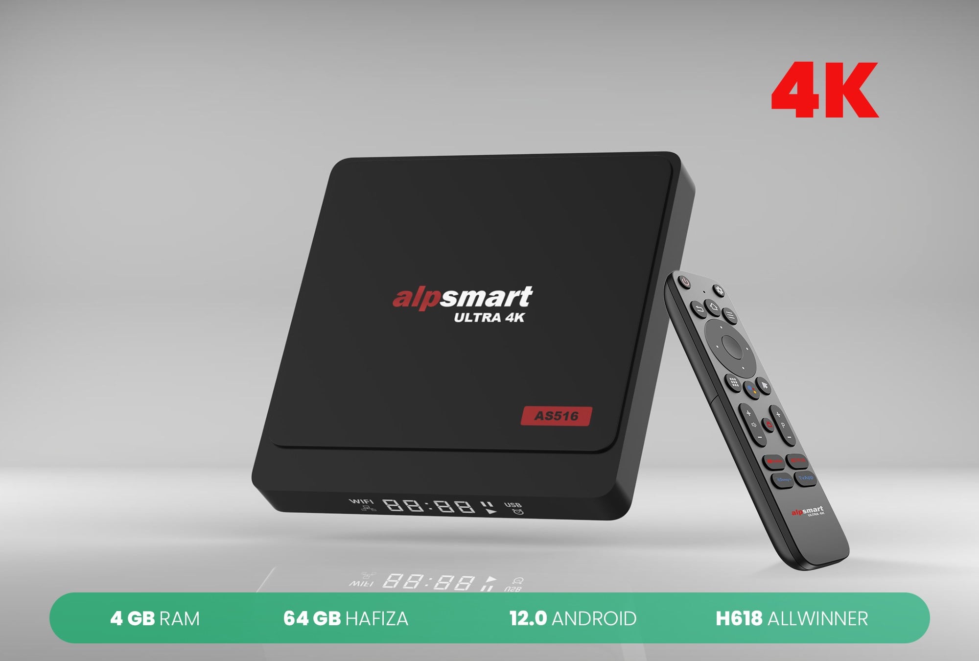 Alpsmart AS516 Android 12 TV Box 4GB RAM / 64GB Hafıza