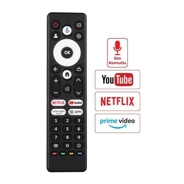 Arçelik A65 E 795 B - Beko B43 D 697 B - Grundig 55 GKU 700 Netflix-Youtube-Prime-APPS Ses Komutlu Lcd Led Tv Kumanda
