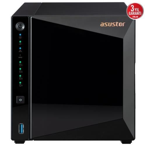 Asustor AS3304T V2 4Disk Yuvalı(4x22TB) Nas Cihazı  2GB DDR4, 2.5 GbE x 1, USB 3.2 x 3