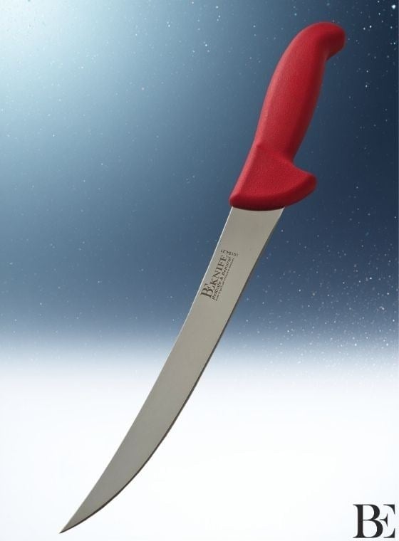 BeKnife Bemiral Bıçak 21 cm Et Açma Doğrama Bıçağı 10154.21 Fibrox Kaymaz Saplı 25mm X 210mm X 2.5mm Kırmızı