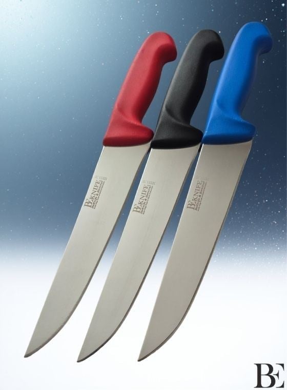 BeKnife Bemiral Bıçak No.4 20 cm 10151.20 Fibrox Kaymaz Saplı Kasap Bıçağı 40mm X 200mm X 3mm Mavi