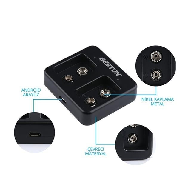 Beston M7005 Siyah 2 X 9 Volt Pil Şarj Cihazı