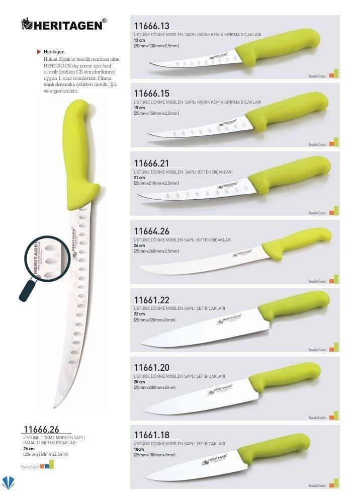 Biftek Bıçağı 21 cm Heritagen Üstüne Dökme Moblen Saplı 25mm X 210mm X 2.5mm 11666.21