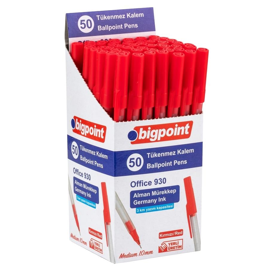 Bigpoint BP930-25 Tükenmez Kalem Office 1.0mm Kırmızı