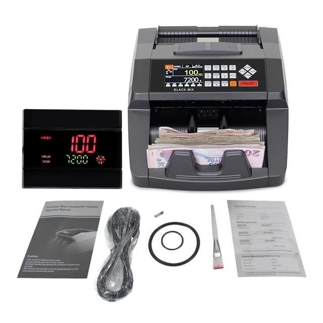 BlackMix Para Sayma Makinesi Sahte Para Kontrol UV-MG-IR (TL-Euro-USD)