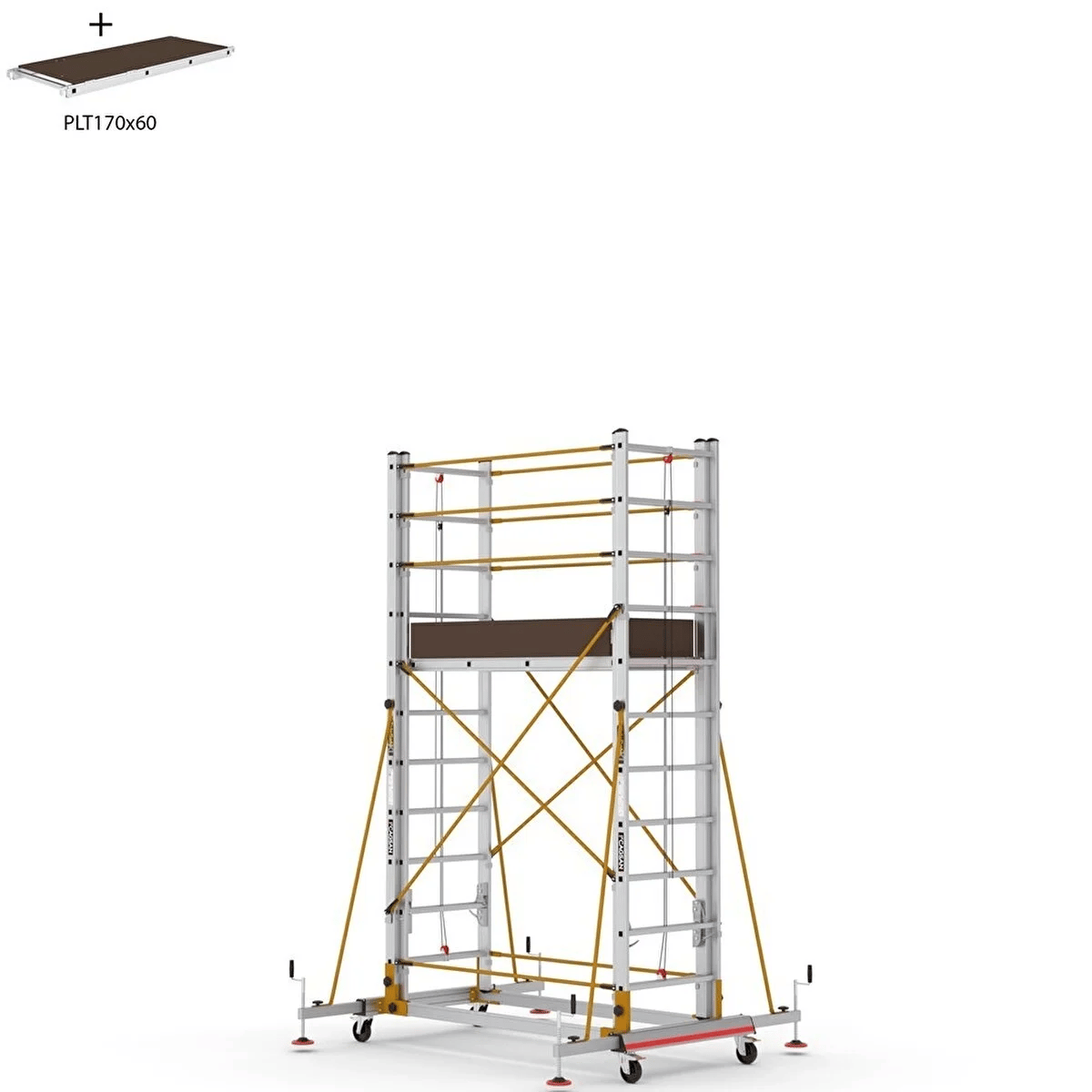 Çağsan 2x11 Basamaklı 6,4 M. Çalışma Yüksekliği Telesafe Xln - İki Parçalı Alüminyum İskele S006_xln 2x11 Basamak
