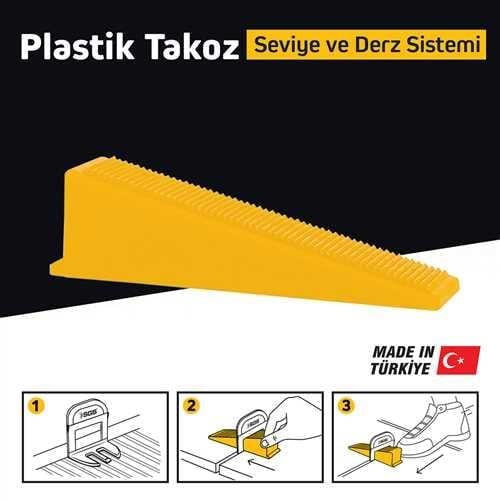 DERZ SEVİYE TESPİT KLİPS TAKOZU (PK/100 ADET) SARI