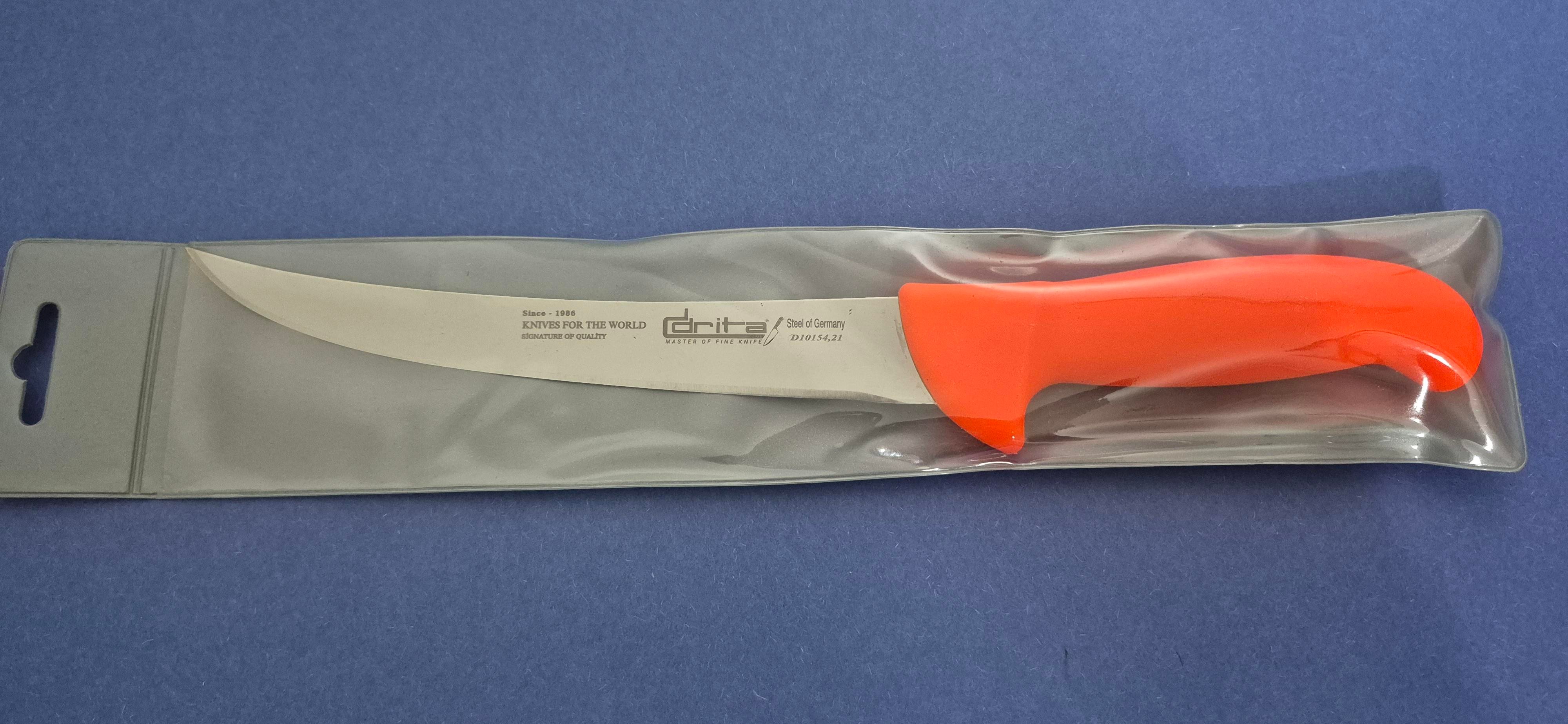 Et Doğrama Bıçağı 21 cm Kasap Fibrox Kaymaz Saplı Hulusi - Drita Bıçak 25mm X 210mm X 2.5mm 10154.21 (TURUNCU RENK)