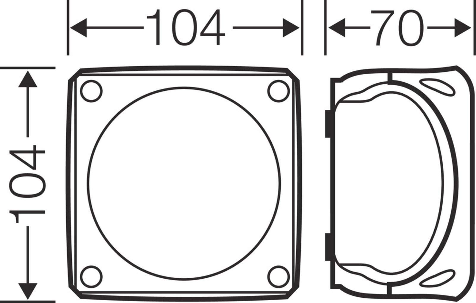 Hensel DK 0404 GZ Klemensli Kablo Bağlantı Buatı IP66 104x104x70 mm DK 0404 GZ