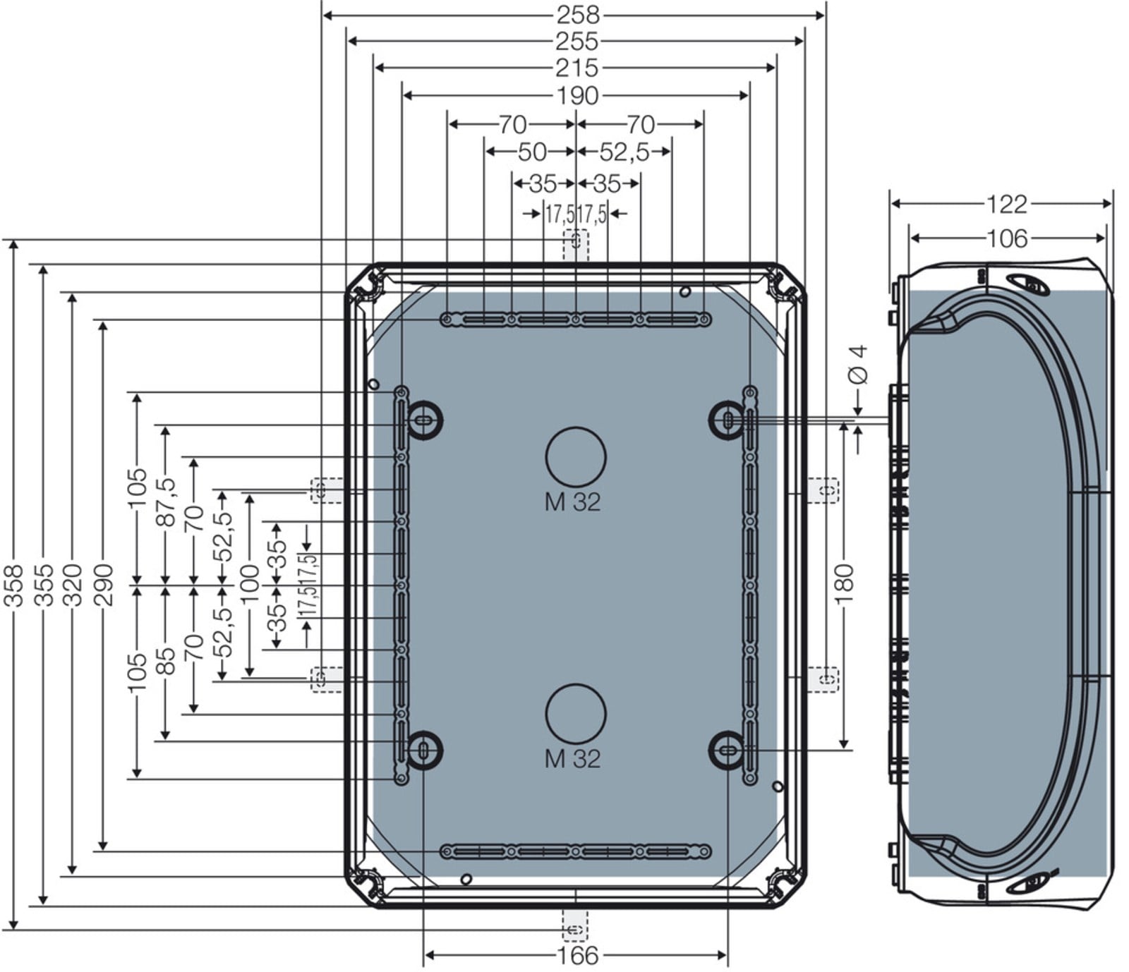 Hensel DK 5054 G Klemensli Kablo Bağlantı Buatı 255x355x122 mm IP66 150 A DK 5054 G