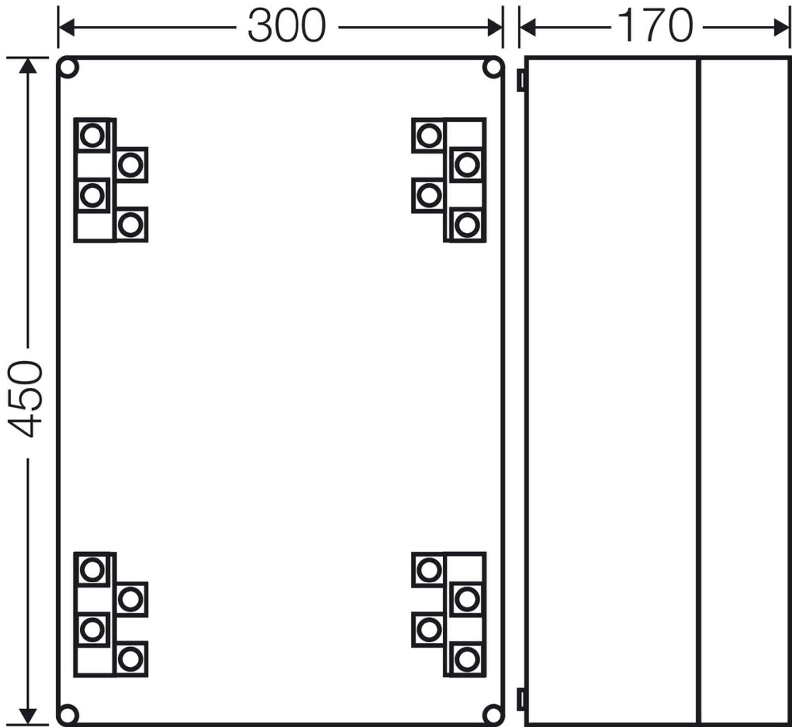 Hensel K 7004 Klemensli Kablo Bağlantı Buatı 450x300x170 mm IP65 216 A K 7004