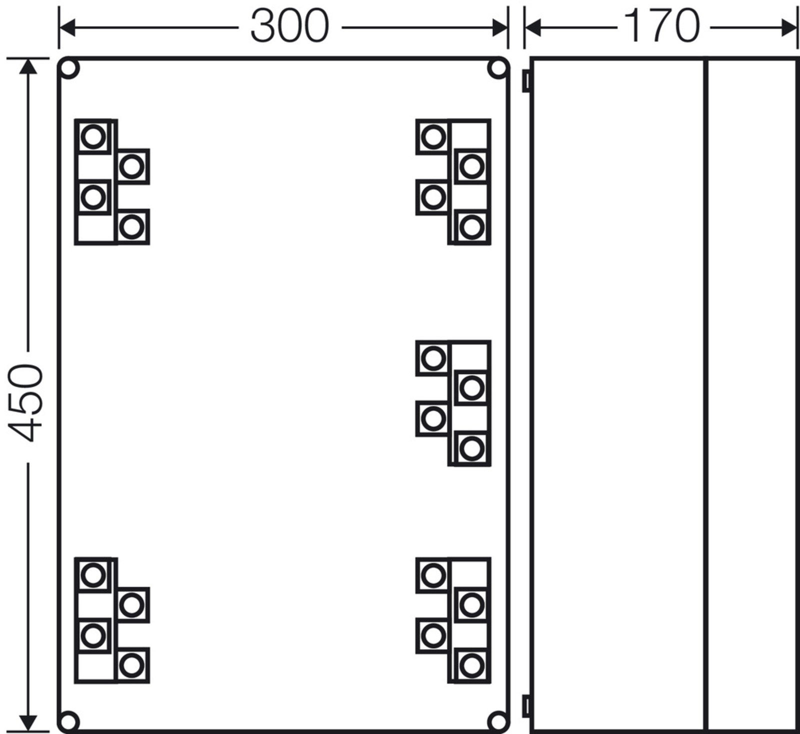 Hensel K 7005 Klemensli Kablo Bağlantı Buatı 450x300x170 mm IP65 216 A K 7005