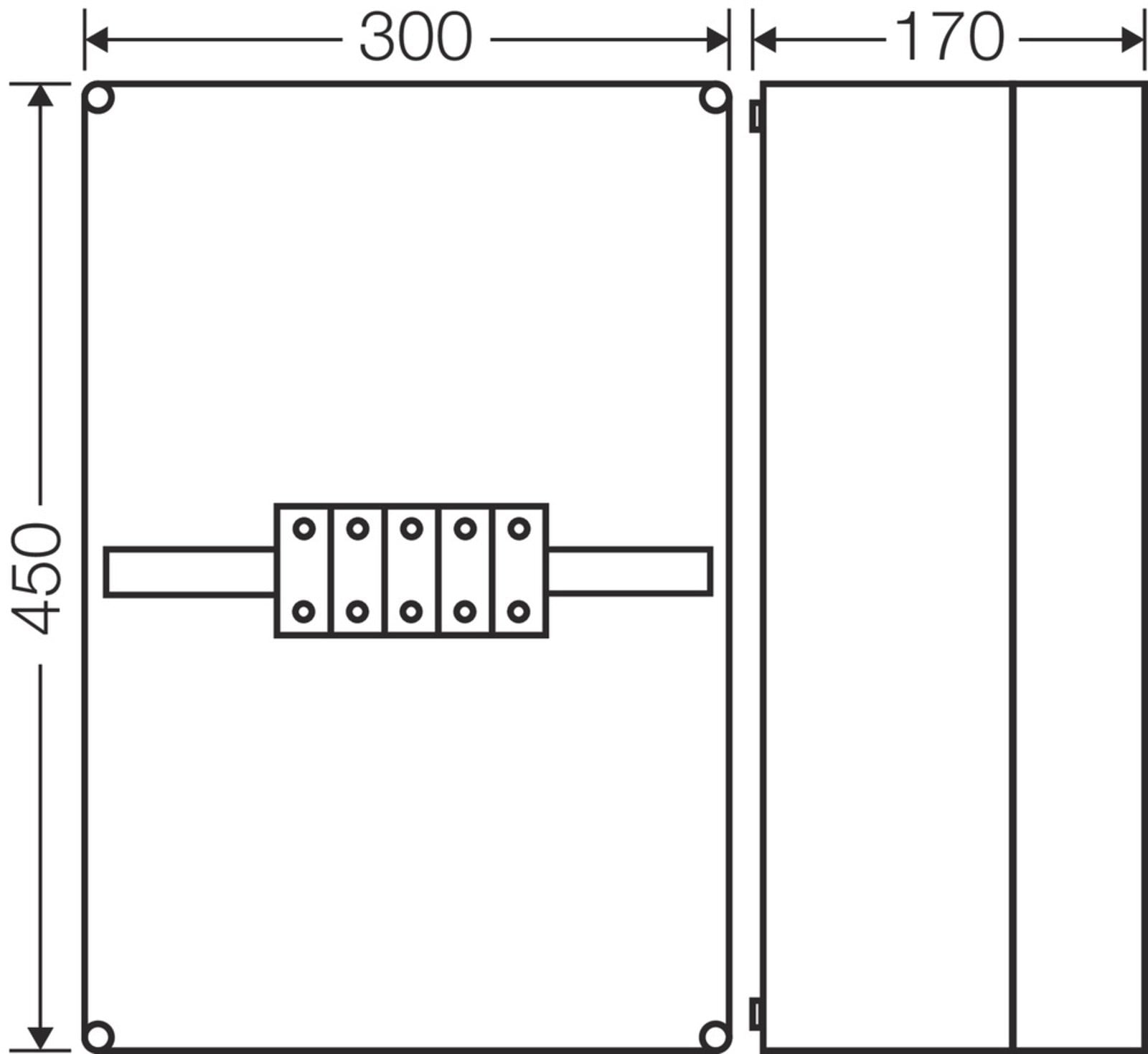 Hensel K 7055 Klemensli Kablo Bağlantı Buatı 450x300x170 mm IP65 150 A K 7055