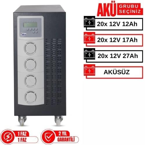 İnform Flexipower 6 kVA Online UPS 20x 12V 12Ah Akülü-15-37 Dakika
