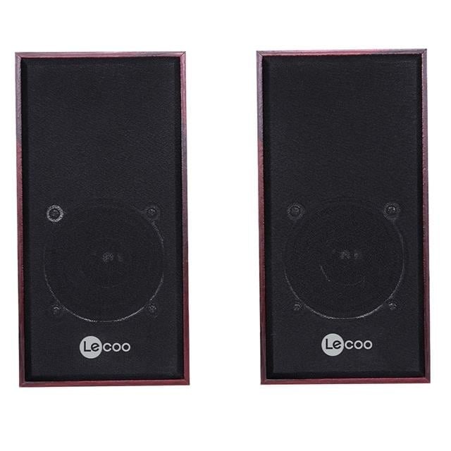 Lenovo Lecoo DS105 6W Ahşap Gövdeli Masaüstü Stereo Hoparlör - USB + 3.5mm Jack Girişli PC Hoparlörü