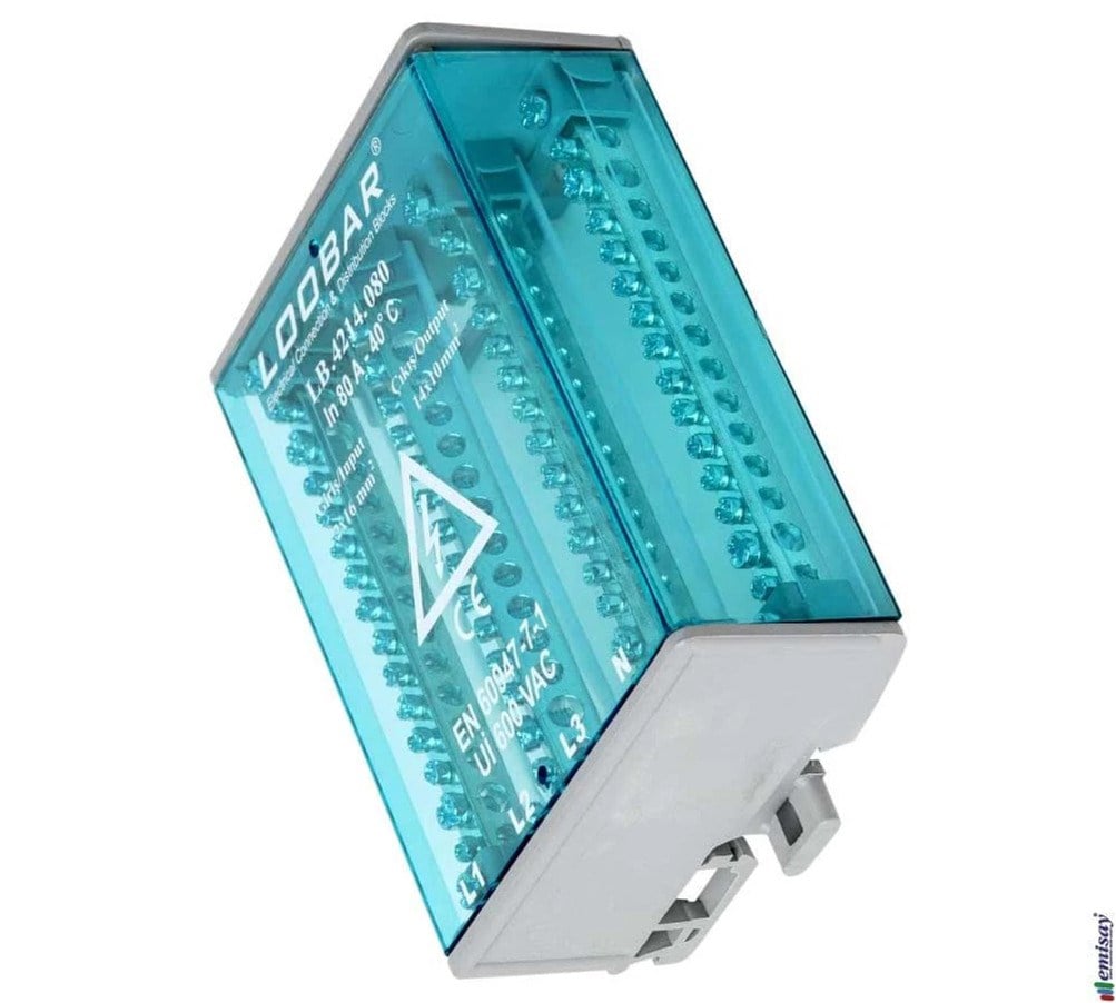 LOOBAR LB.4214.080 -4 KUTUP - 16 DELIKLI - 80A DAGITICI (2x16mm² + 14x10mm²) LB.4214.080