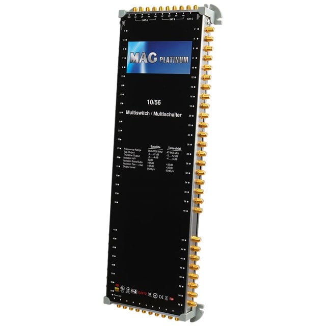 MAG Platinum MP 10/56 Multiswitch - 10 Giriş 56 Çıkışlı Merkezi Uydu Santrali Hybrid 4K ve 3D Destekli