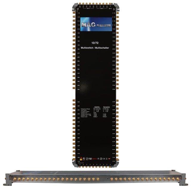 Mag Platinum MP 10/72 Multiswitch 10 Giriş 72 Çıkışlı Merkezi Hibrit 4K Ve 3D Destekli Uydu Santrali