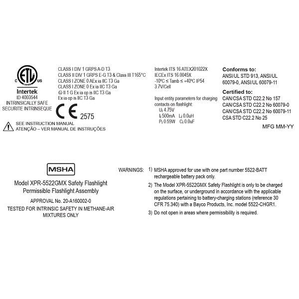 Nightstick XPR-5522GMX Şarjlı Exproof ATEX Zone 0 El Feneri