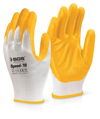 NİTRİL KAPLAMA ÖRME ELDİVEN SARI SPEED-10