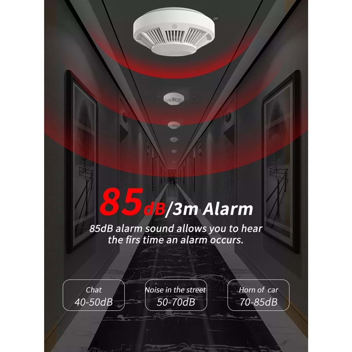 Opax HY-SSA01 Photoelectric Kombine Kablosuz Duman ve Isı Dedektörü ve Alarmı HY-SAA01