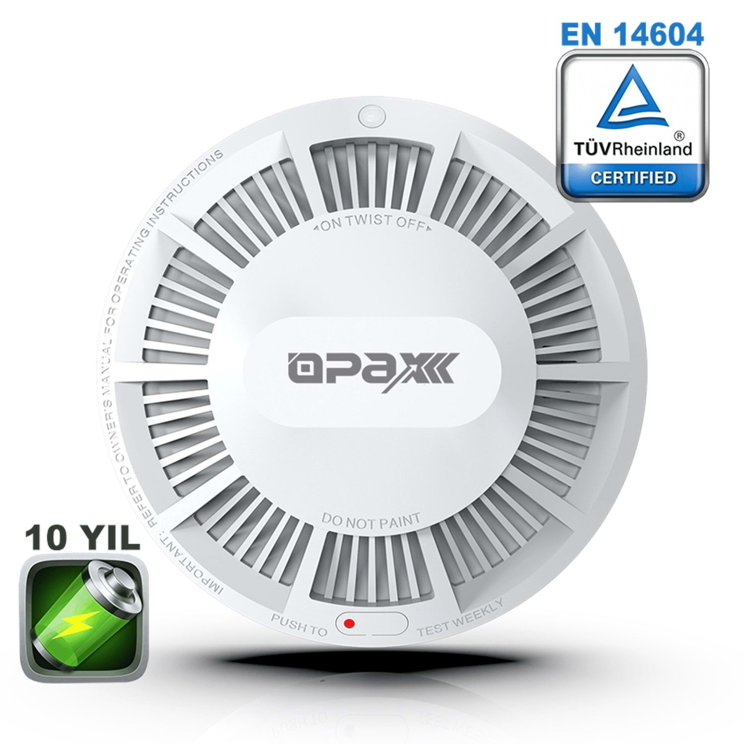 Opax HY-SSA01 Photoelectric Kombine Kablosuz Duman ve Isı Dedektörü ve Alarmı HY-SAA01
