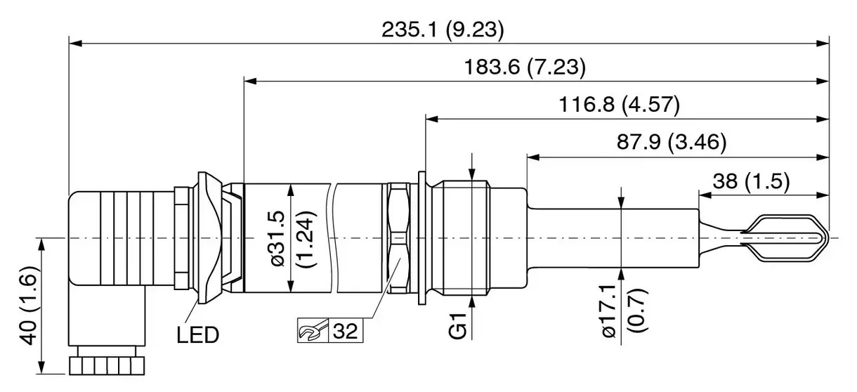Pepperl+Fuchs Vibracon LVL-A7-LVL-A7-BG4B-E5PU-CG Vibration Limit Switch (EMS-275573-100030)