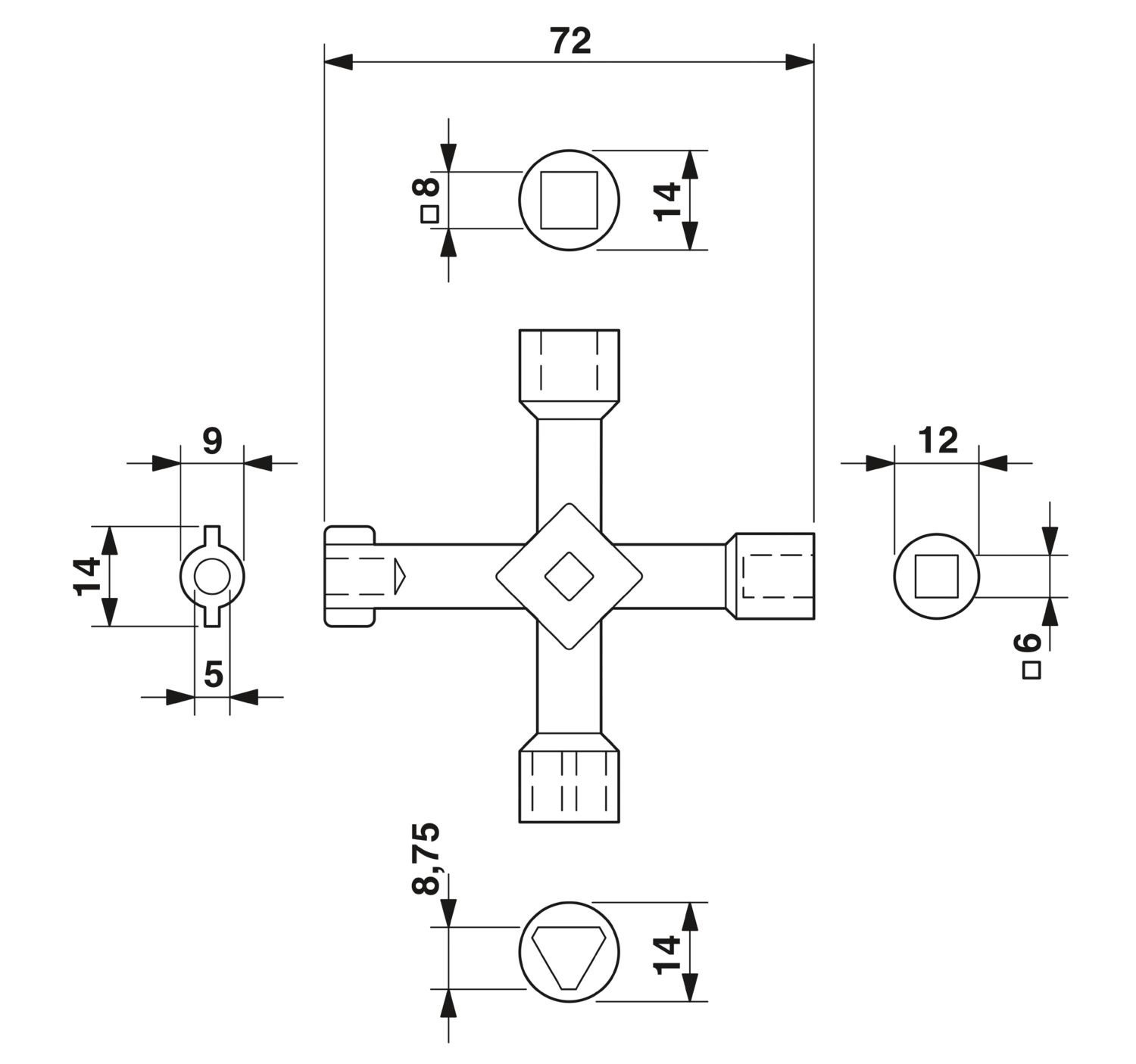 Phoenix Contact 1203149 USS 4 - Metal Üniversal Pano Anahtarı 1203149