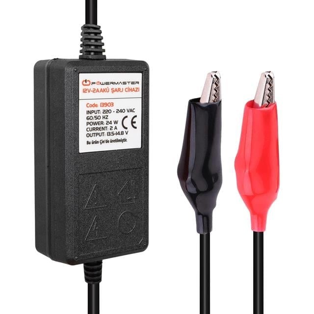 PowerMaster PM-13903 12 Volt - 2 Amper Akü Şarj Cihazı