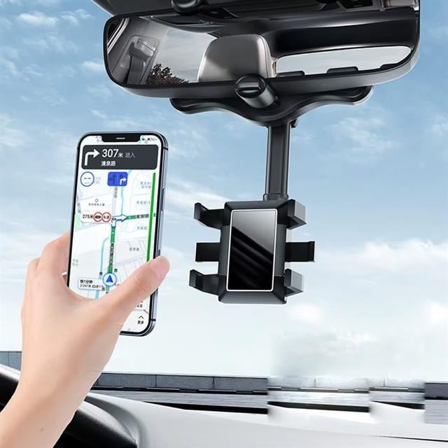 PowerMaster PM-25159 Araç İçi Dikiz Aynası Telefon Tutucu 360 Derece Ayarlanabilen