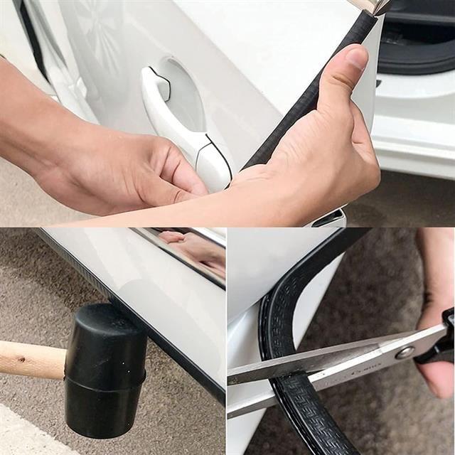 PowerMaster PM-26301 U Tip Araç Kapı Çarpma Çizik Engelleyici Koruyucu 5 Metre Şerit Siyah