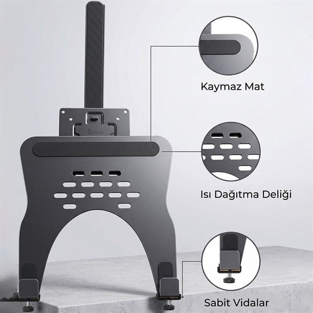 Powermaster PM-27096 Profesyonel Amortisörlü 2'si 1 Arada Laptop ve Monitör Standı