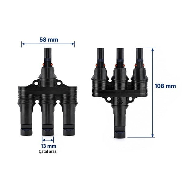 PowerMaster PM-28872 3'lü Güneş Paneli Paralel Bağlantı Konnektörü
