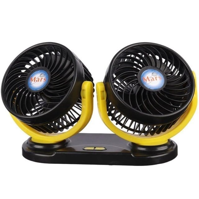 Powermaster X916 12 Volt Dc Usb Girişli Plastik Masaüstü 2'li Ev-Ofis-Araç Fan Vantilatör
