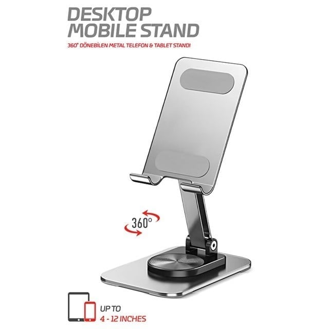 Powerway DMS33 Full Metal Gövde 360 Derece Dönebilen Profesyonel Masaüstü Telefon Standı
