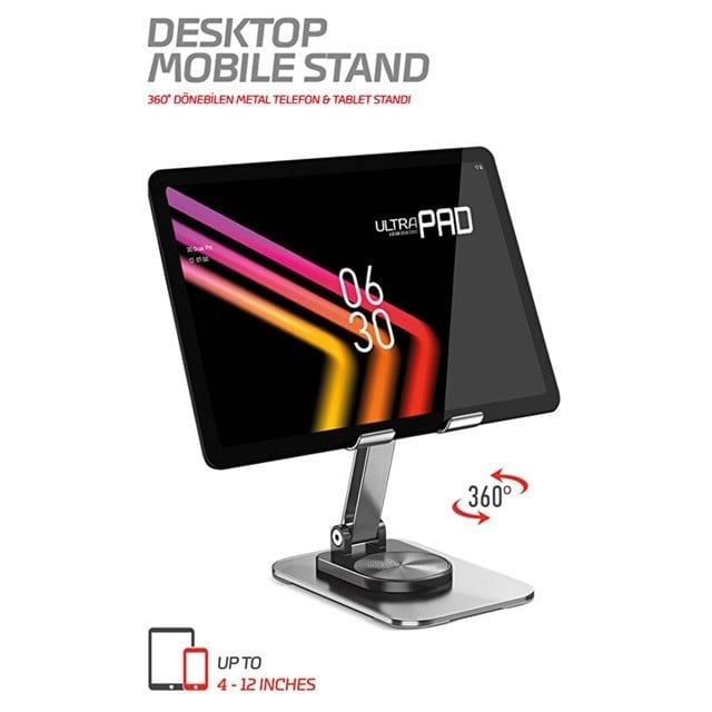 Powerway DMS33 Full Metal Gövde 360 Derece Dönebilen Profesyonel Masaüstü Telefon Standı