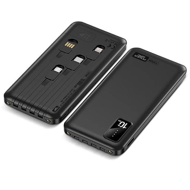 Powerway TX109 10.000mAh Kablolu Dijital Göstergeli Fenerli Powerbank Dahili Telefon Stand (MİCRO - TYPE C - LİGHTNİNG)